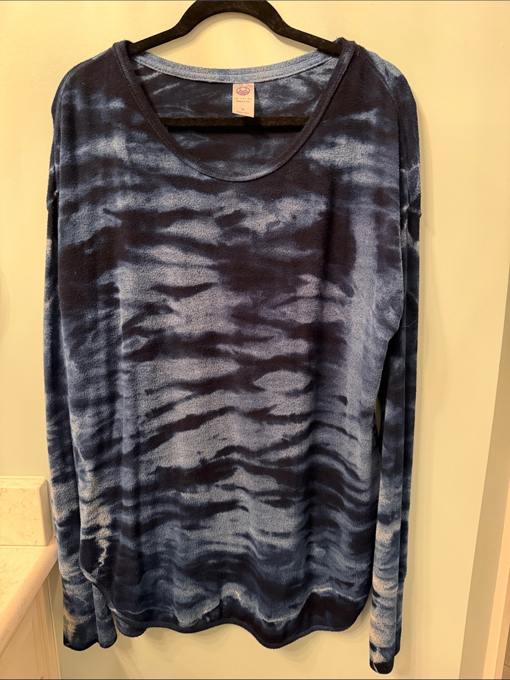 Te Verde Blue Tie-Dye Long Sleeve Tunic